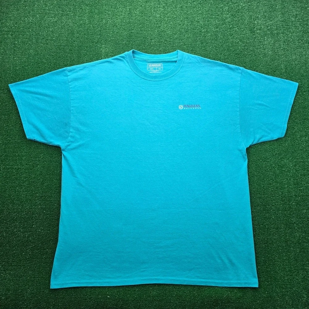 Magellan Outdoors Catch of a‎ Life Time Tshirt Mens 2XL Green Teal Graphic Fish
